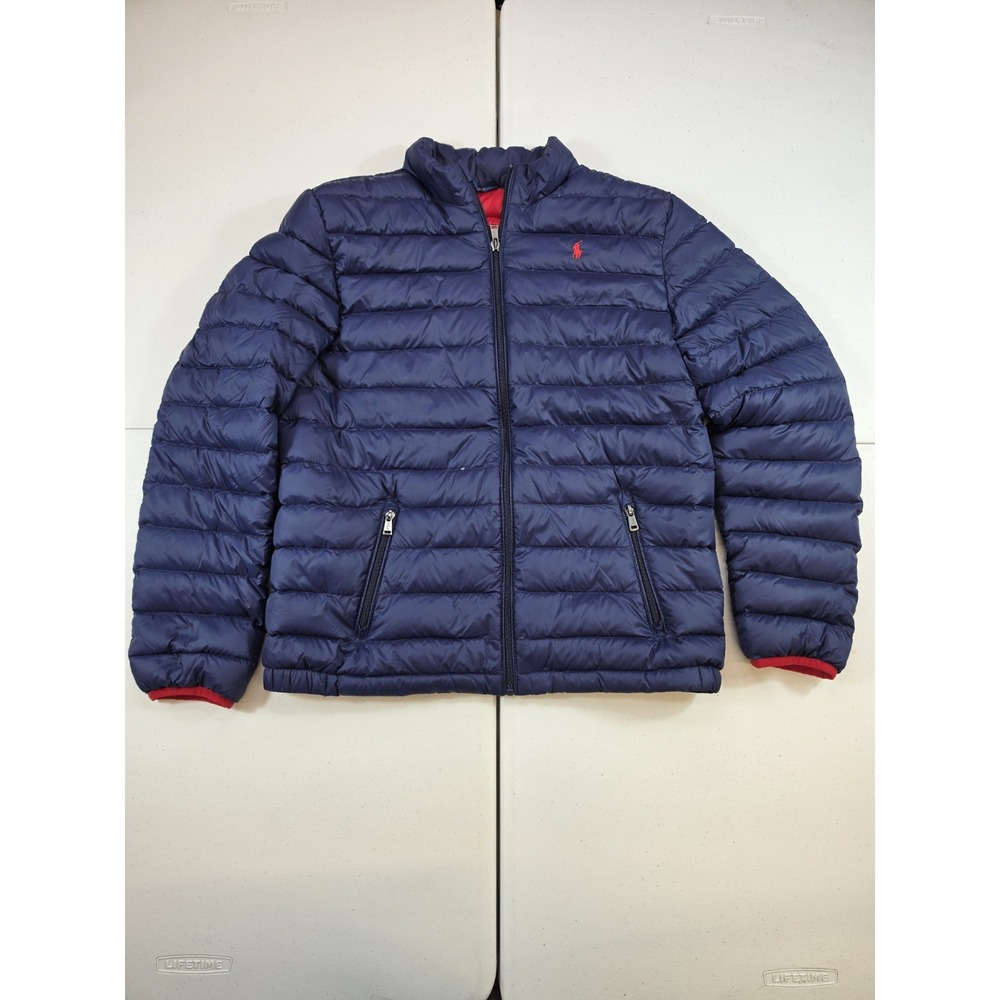 Polo Ralph Lauren Youth Packable Down Puffer Jacket Navy Blue Size XL (16-18)